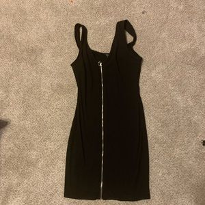 Black zip up dress